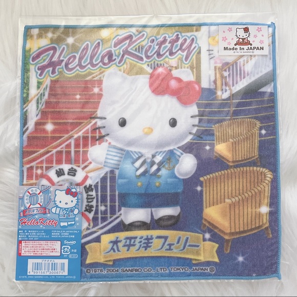 NEW Hello Hello Kitty Mini Hand Towel Sanrio Japan 2001 Gotochi Taiheiyo - Picture 1 of 6
